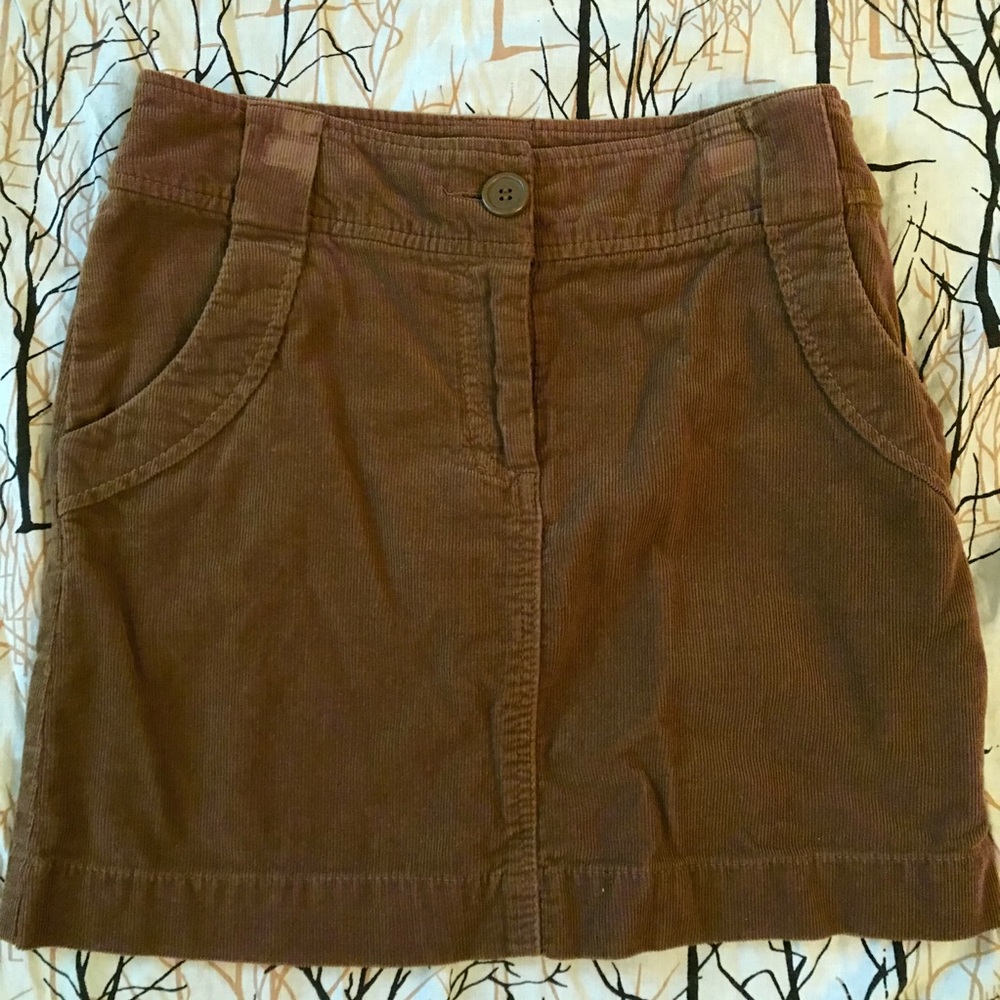 HP🎉 H&M Brown Caramel Corduroy Mini Skirt Size 6 - Picture 4 of 11